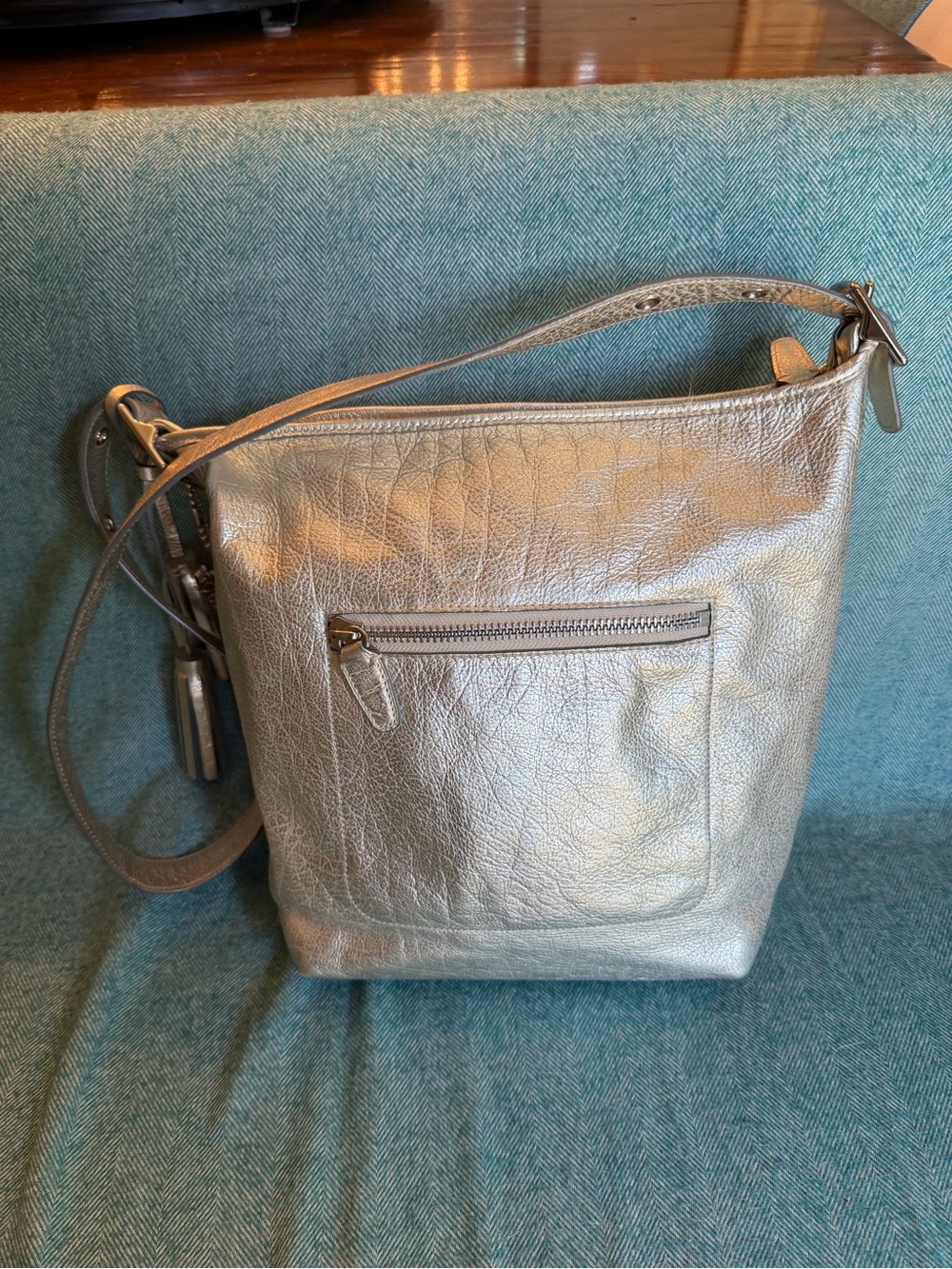 Coach Legacy Metallic Leather Duffle Crossbody – Style 19894